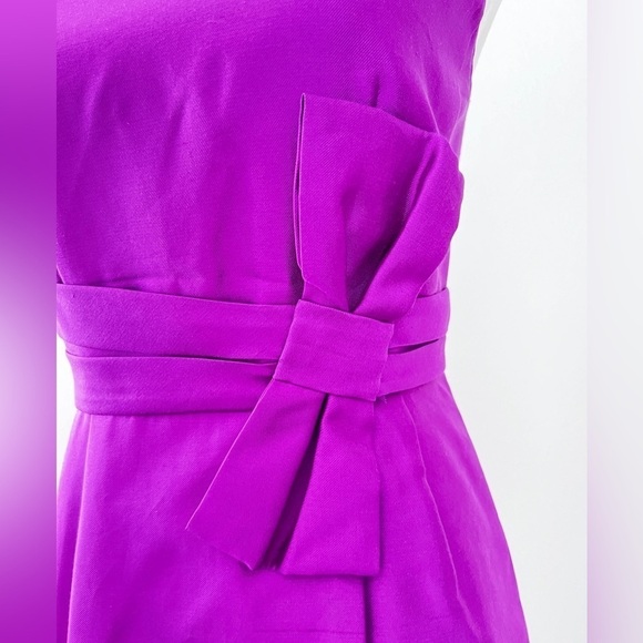 Kate Spade Mademoiselle Silk Sleeveless Fuchsia Sheath Dress with bow on front 2 - Picture 16 of 16
